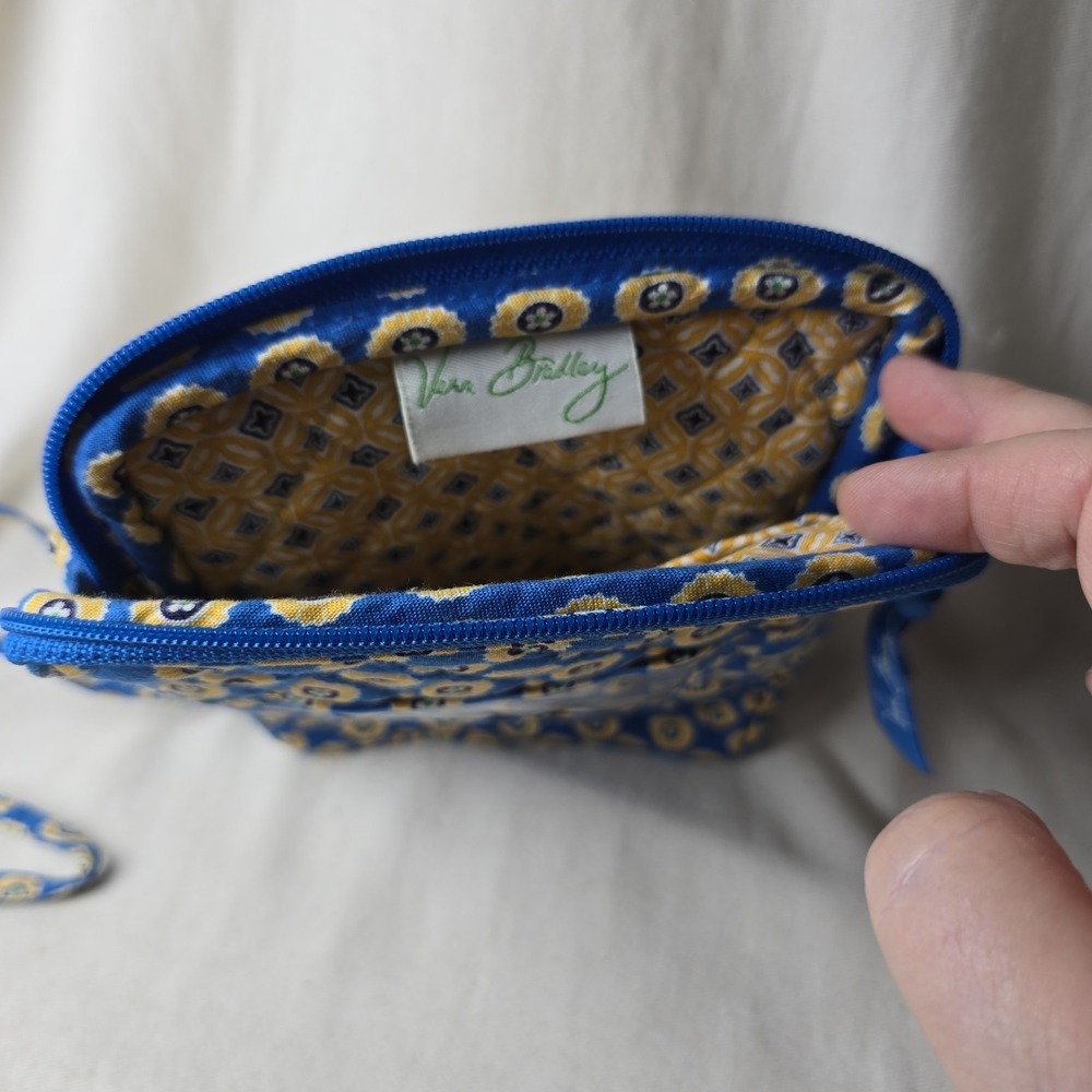 Vera Bradley Riviera‎ Blue Mini Hipster Crossbody Purse Shoulder Bag Retired - Picture 3 of 5